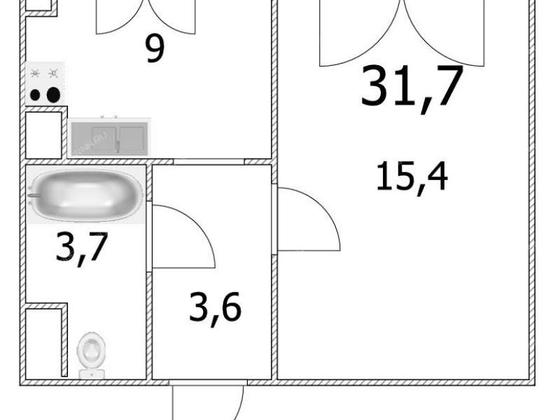 однокомнатная квартира на Изумрудной улице дом 12 к2 посёлок Культура