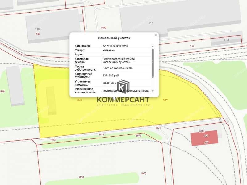 земельный участок под коммерческое использование в городском округе Дзержинск Нижегородской области