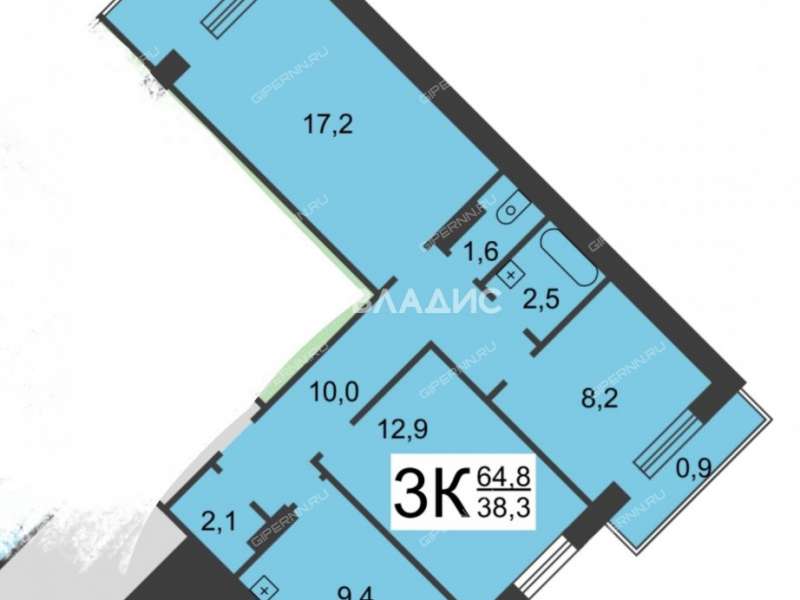 трёхкомнатная квартира на улице Богдановича дом 7 к1