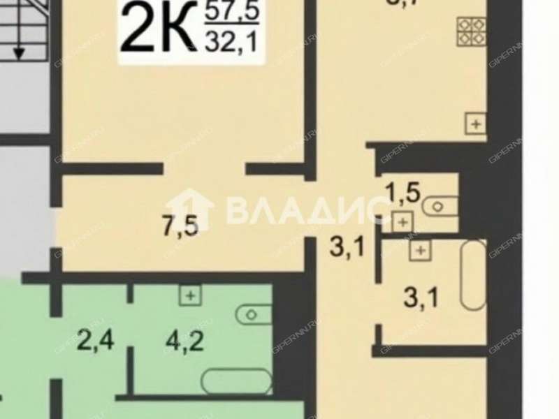двухкомнатная квартира на Украинской улице дом 48