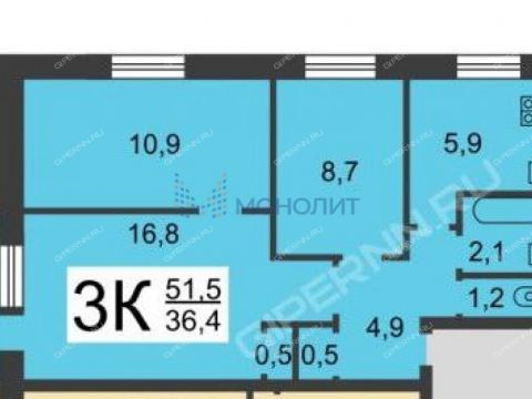 3-komnatnaya-ul-chaadaeva-d-46 фото