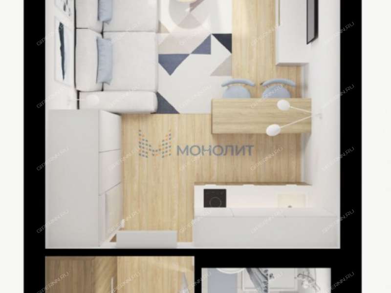 квартира-студия в новостройке в ЖК Савин парк, корпус 6 деревня Утечино