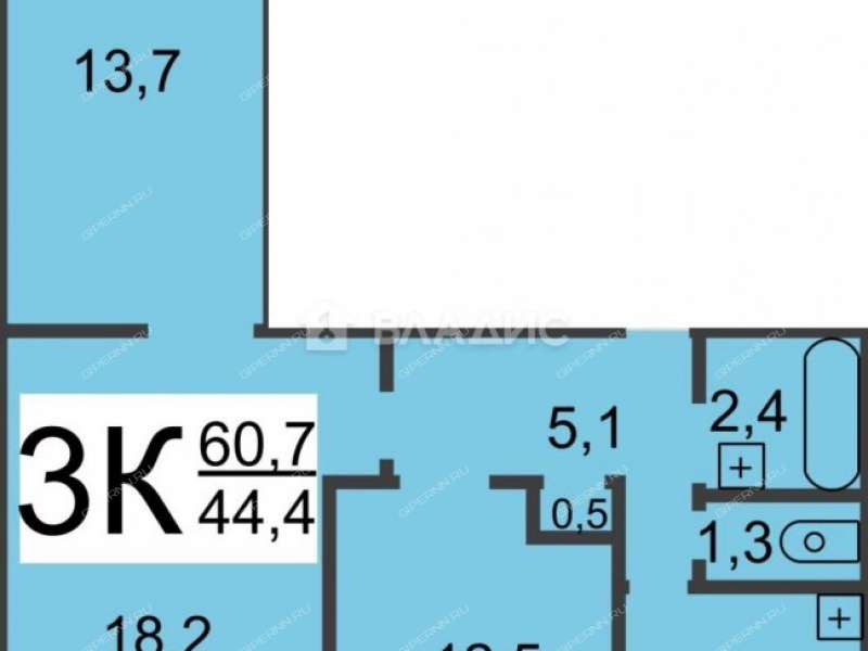 трёхкомнатная квартира на Ковалихинской улице дом 95А