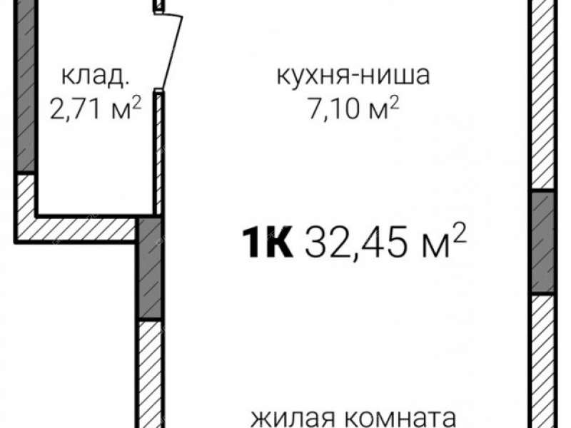 квартира-студия на улице Героя Советского Союза Аристархова дом 7