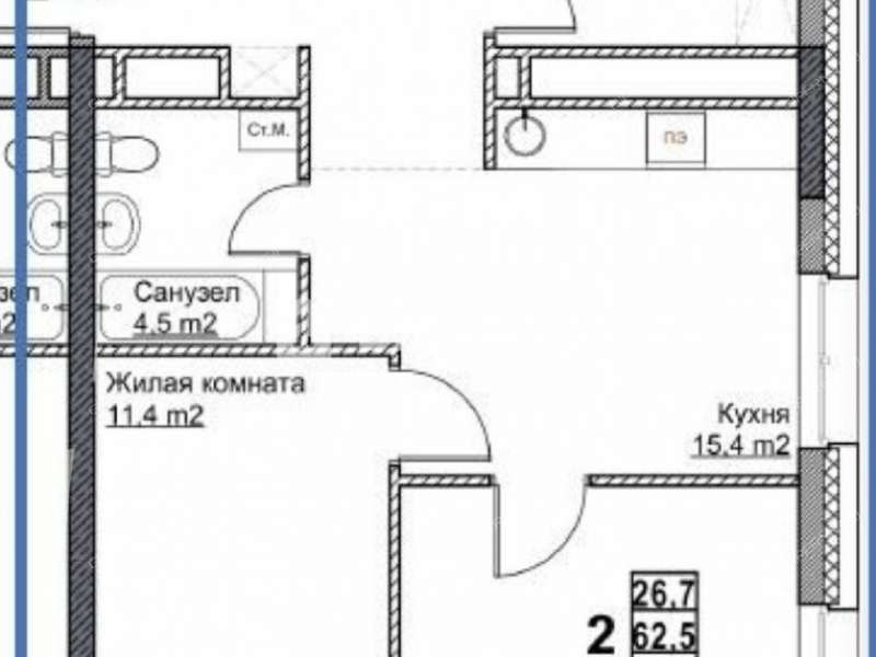 двухкомнатная квартира на улице Бетанкура дом 7