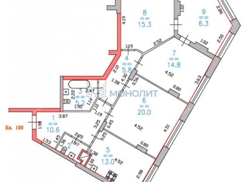 3-komnatnaya-ul-vladimira-vysockogo-d-1 фото