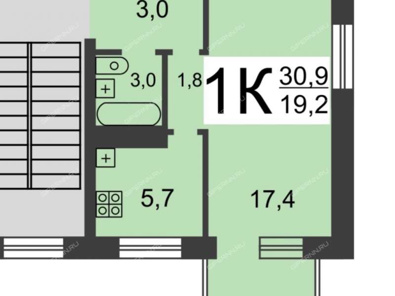 однокомнатная квартира на улице Лескова дом 54а