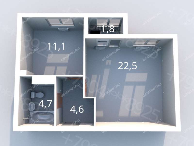 однокомнатная квартира на улице Чаадаева дом 2 к1