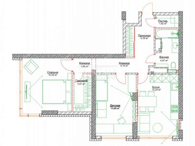 двухкомнатная квартира на Левобережной улице улице дом 5