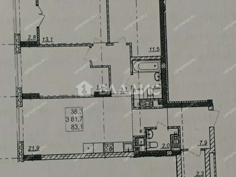 трёхкомнатная квартира на Черкесской улице дом 14 деревня Анкудиновка