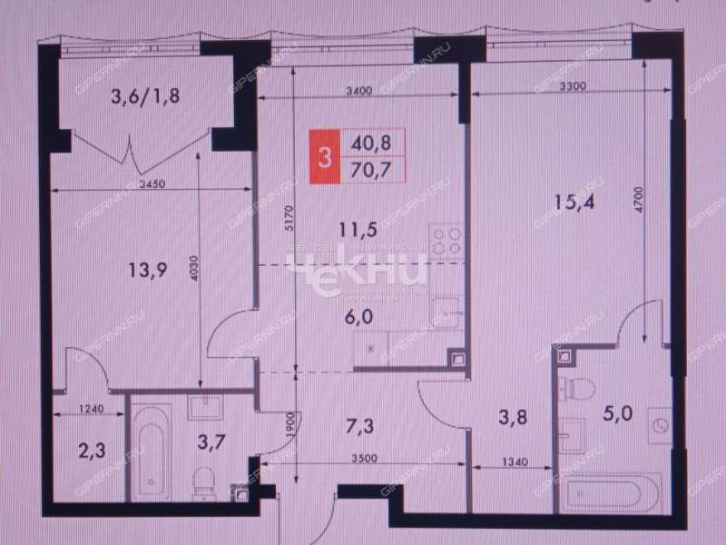 трёхкомнатная квартира на Черниговской улице
