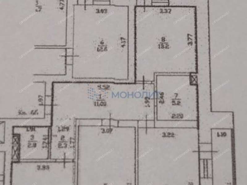 трёхкомнатная квартира на улице Свободы дом 110