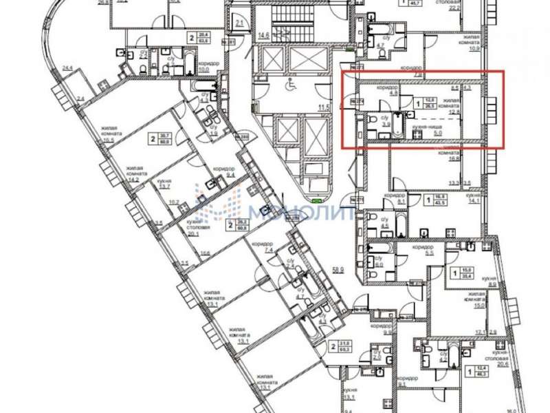квартира-студия в новостройке на Академика Королева Б.А. бульвар, 227а