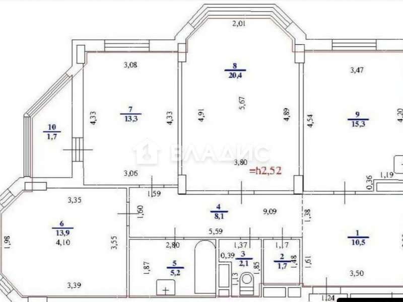 трёхкомнатная квартира на Первоцветной улице дом 6