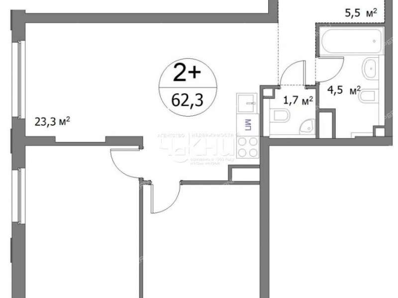 двухкомнатная квартира на улице Сергея Акимова дом 50