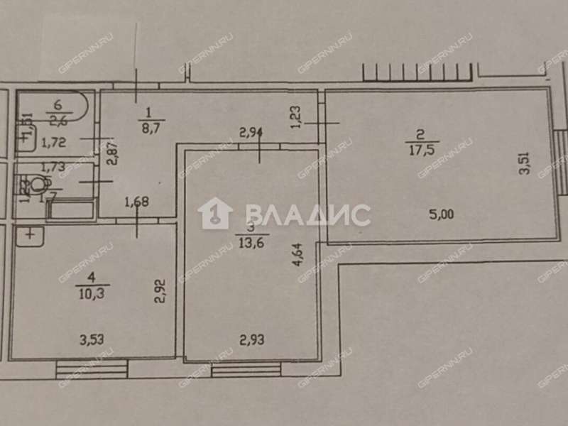 двухкомнатная квартира на улице Дружаева дом 1Б